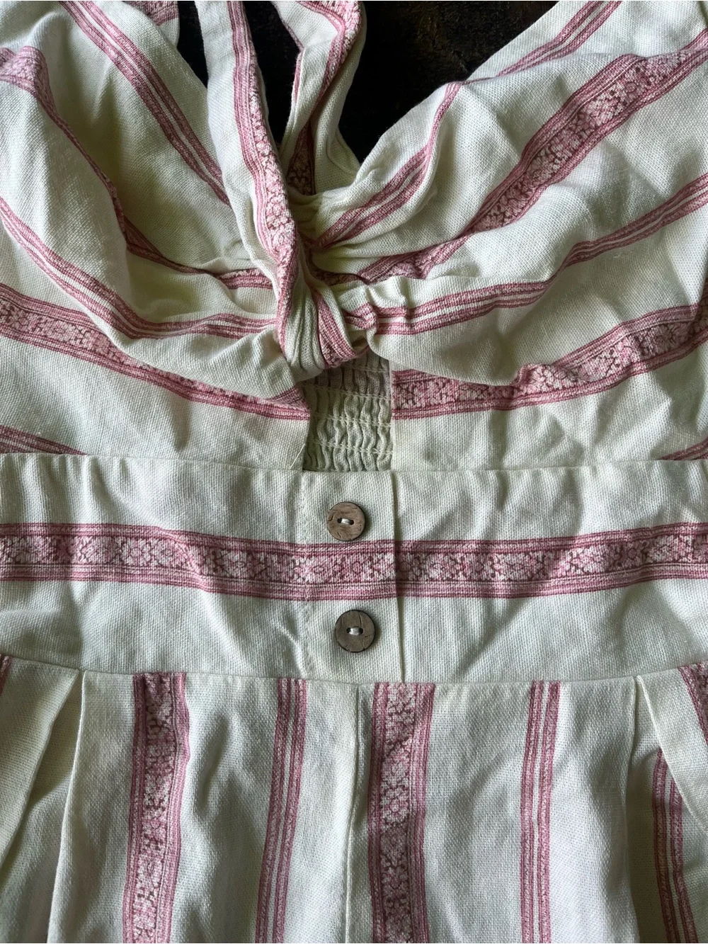 Women's Lily Rose Pink and Cream Romper | S - Picture 4 of 6